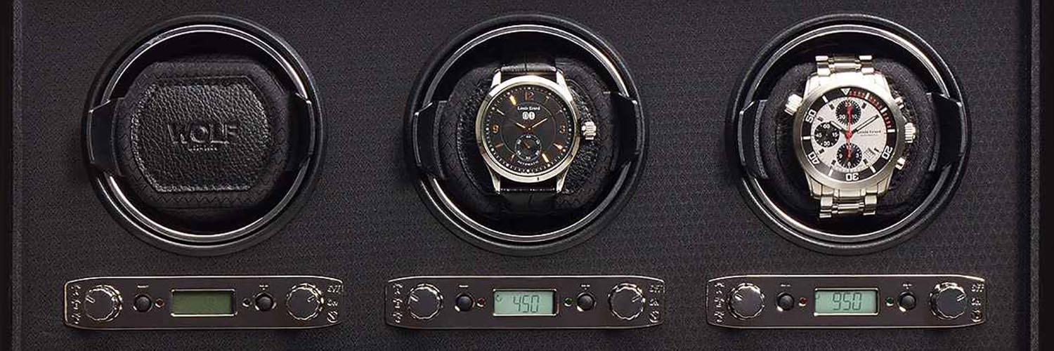 Wolf 1834 Windsor Black Leather Single Watch Winder With Cover 4525029 |  THE SOLIST