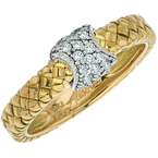 Alisa VHR 1480 D Yellow Gold Traversa Band Ring, Diamond Hourglass VHR 1480 D