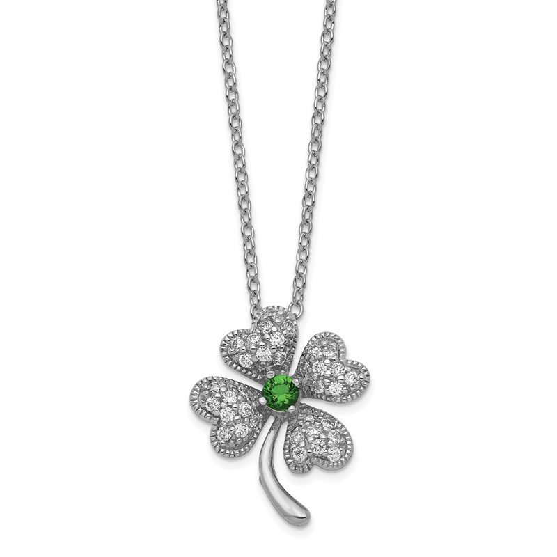 Jewelry Necklaces CZ Cheryl M Sterling Silver CZ Flower 18in Necklace 