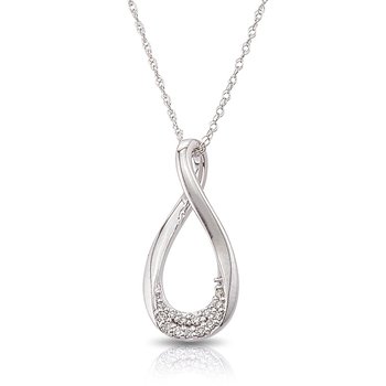 white gold, teardrop-shape diamond pendant
