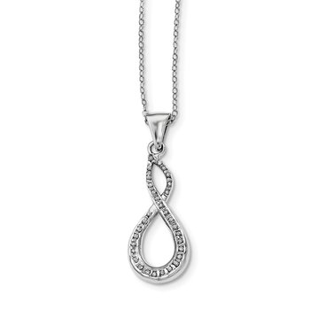 Diamond Fascination Diamond Mystique Sterling Silver Platinum-plated Diamond Infinity Symbol 18 Inch Necklace