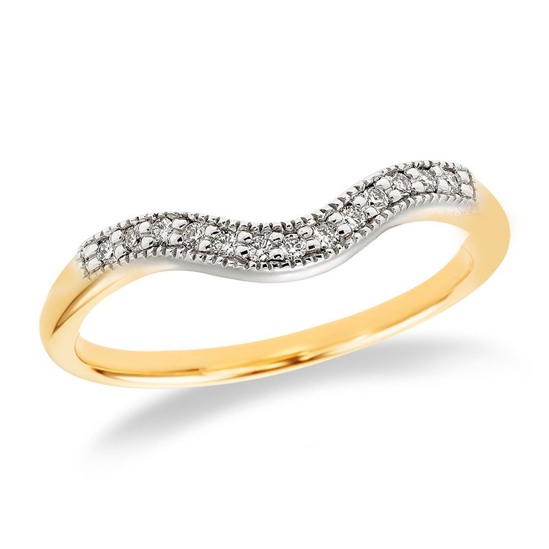 Gold curved diamond band