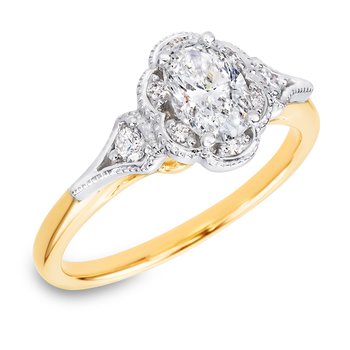 Beatrice two-tone gold, vintage-inspired diamond engagement ring