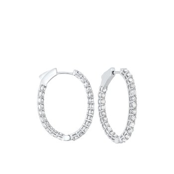 In-Out Diamond Hoop Earrings in 14K White Gold (2 ct. tw.) I2/I3 - H/K