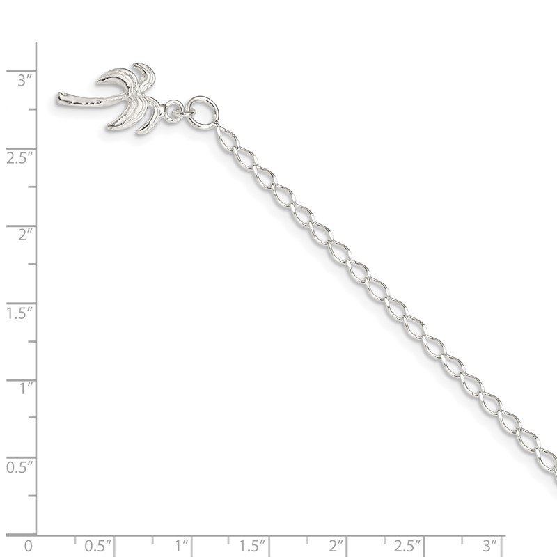 Sterling Silver 9inch Solid Polished Fancy Knot-Link Anklet 
