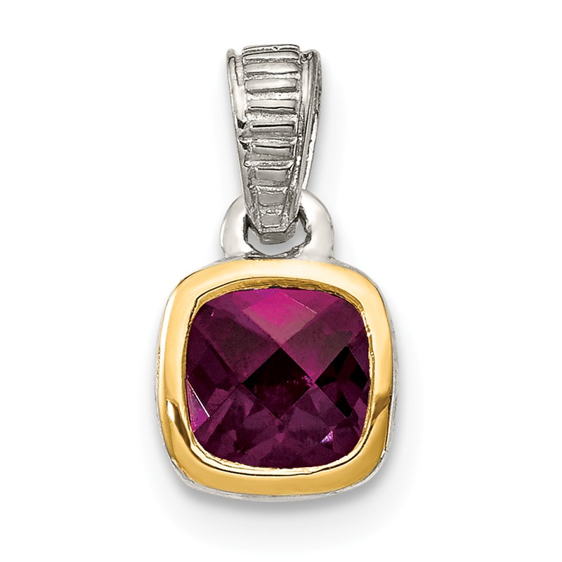 Shey Couture Sterling Silver and Gold-Tone Accent Created Ruby Pendant
