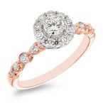 Whitney rose gold and diamond vintage-inspired bridal set