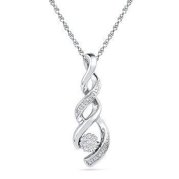   0.03 CTTW Sterling Silver with Diamond Pendant