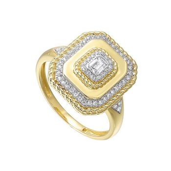 Diamond Twisted Rope Signet Ring in 14k Yellow Gold (1/3ctw)
