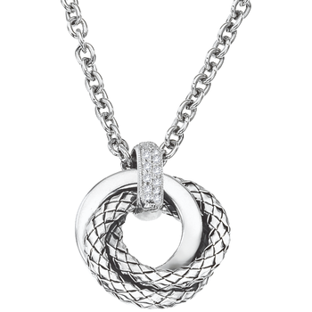 VHP 1384 D Sterling Traversa & Shiny Love Knot Pendant, Diamond Bail