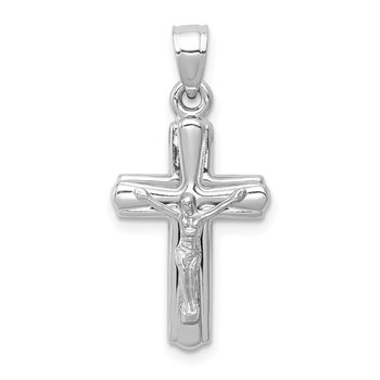 14K White Gold Reversible Crucifix Pendant