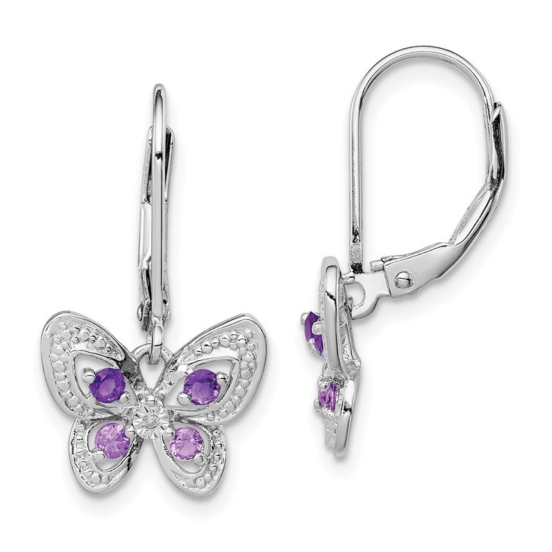 Leslie's Sterling Silver Rose Gold Plated Butterfly Earrings 
