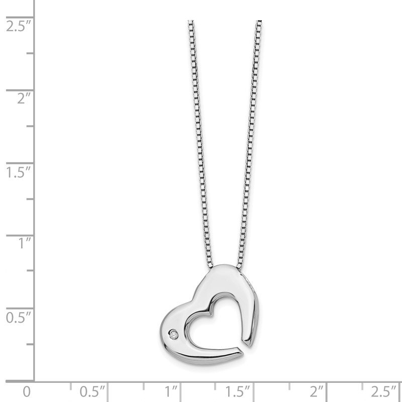 SS White Ice Diamond Heart Locket Pendant 