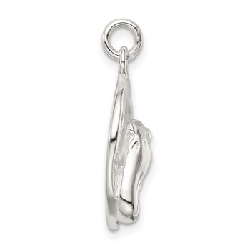 Sterling Silver Polished Horseshoe with Horse Head Pendant