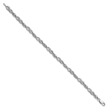 Sterling Silver Rhodium-plated Diam. Bracelet