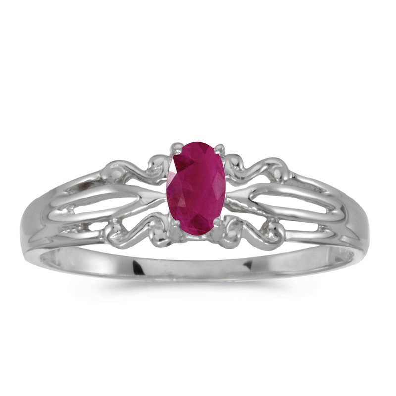 10k Yellow Gold Oval Ruby Ring 