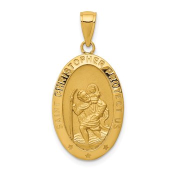 14k Saint Christopher Medal Pendant