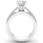 Rounded Cathedral Engagement Ring with Matching Wedding Band