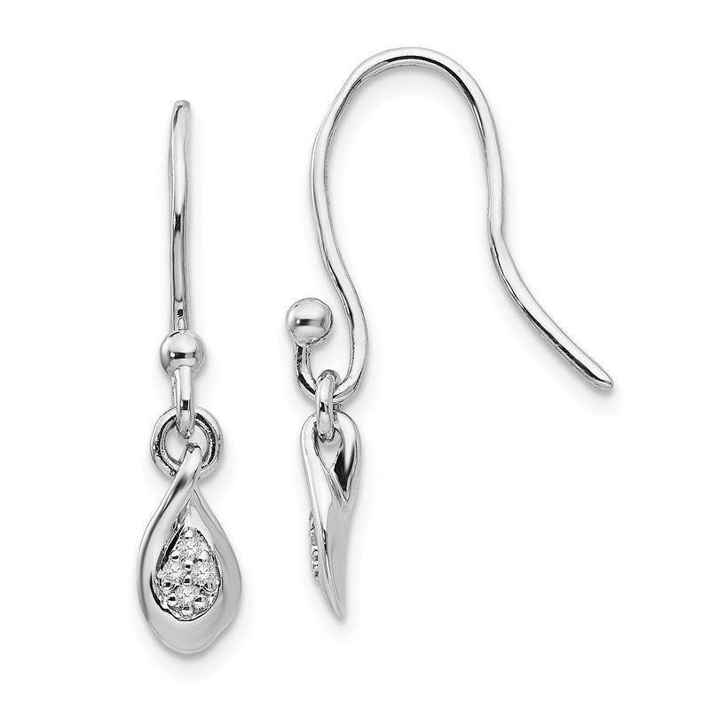 Sterling Silver White Ice Diamond Earrings 