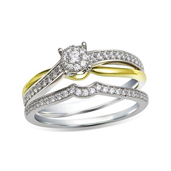 White gold, split-shank diamond engagement ring