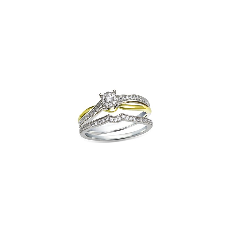 White gold, split-shank diamond engagement ring