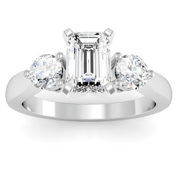Round Diamond Three Stone Ring