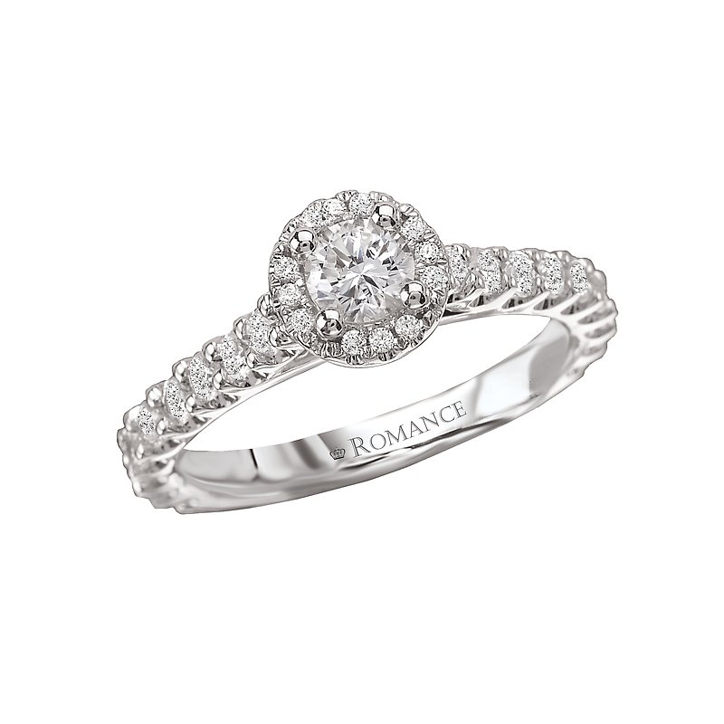 Romance Round Halo Semi-Mount Diamond Ring