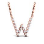 Vdora Diamond  Alphabet Pendant Necklace, W