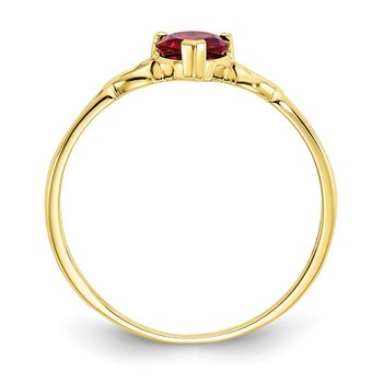 10k Polished Geniune Rhodolite Garnet Birthstone Ring