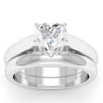 Tapered Cathedral Engagement Ring with Matching Wedding Band