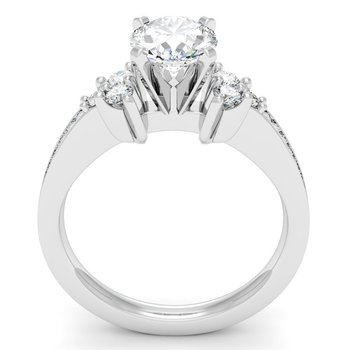 Channel & Prong Set Diamond Engagement Ring