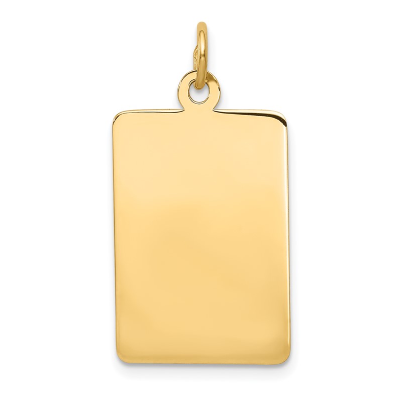 14K White Gold .013 Gauge Rectangular Engravable Charm Pendant