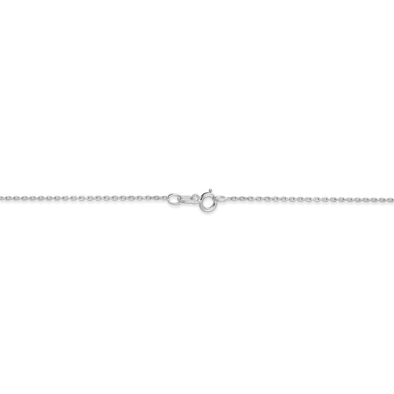 10k White Gold .8mm D/C Cable Chain Necklace 10PE192