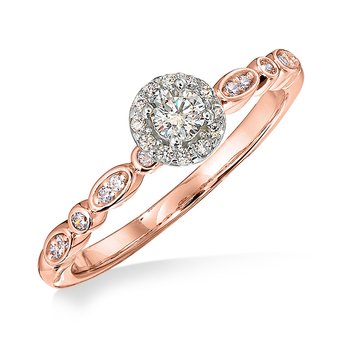 Rose gold and diamond engagement ring