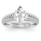 Three Row Pave & Channel Diamond Engagement Ring