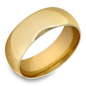 Yellow gold, 6MM, comfort-fit gent's band