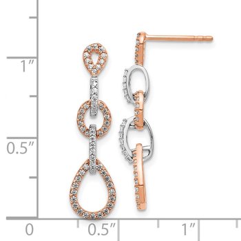14k Two-Tone Diamond Vintage Earrings