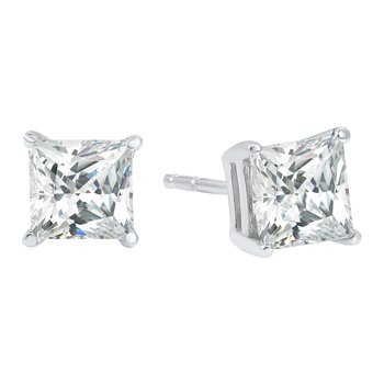 Princess Cut Diamond Studs in 14K White Gold (2 ct. tw.) I1 - G/H
