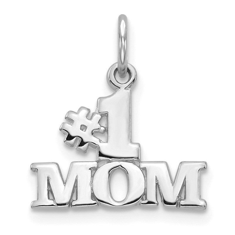 14K White Gold Special Mom Charm 