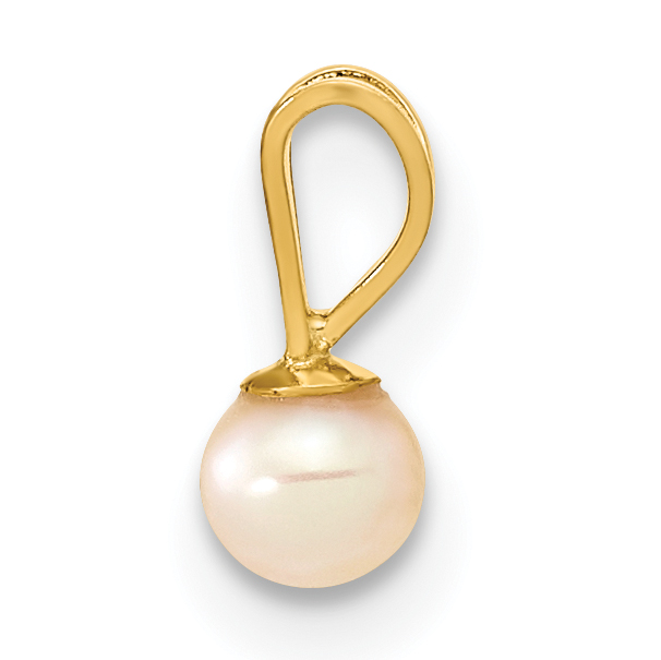 Jewel Tie 14k Gold 3-4mm Round Pink FW Cultured Pearl Pendant