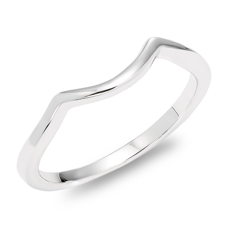 White gold, solid, curved band