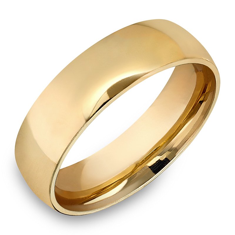 Yellow gold, 5MM, comfort-fit gent's band