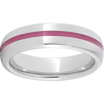 Serinium® Domed Band with Pink Enamel Inlay