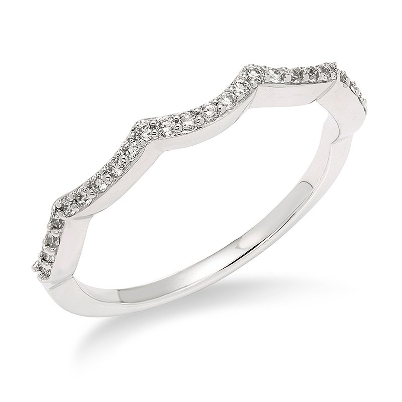 White gold, curved diamond band