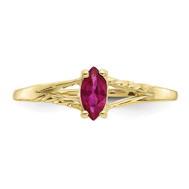 Jewelry Adviser Rings 10k Polished Geniune Ruby Birthstone Ring 