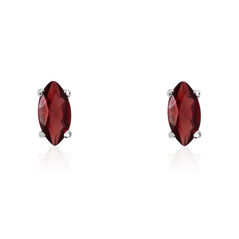 14k Garnet Marquise Stud Earring 