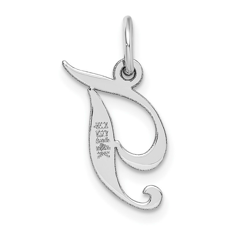 Jewelry Adviser Charms 14k White Gold Large Fancy Script Initial N Charm 