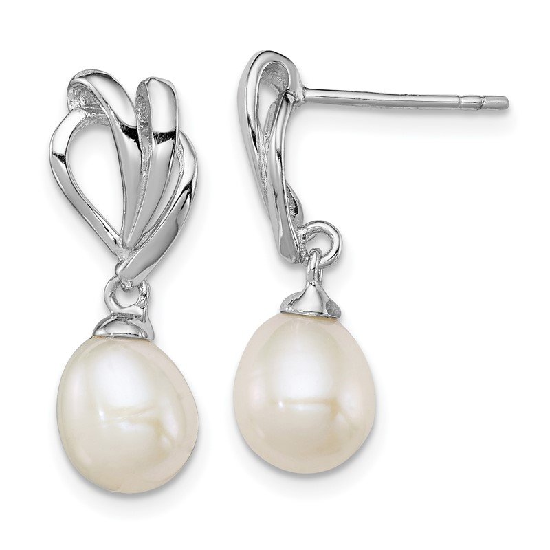 925 Sterling Silver Fwc Pearl And Bead Hoop Earring Enhancers