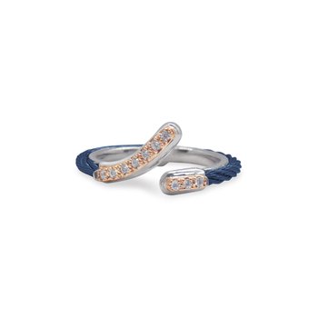 Blueberry Cable Passback Ring with 18kt Rose Gold &amp; Diamonds