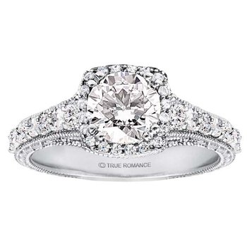 Round Cut Double Halo Diamond Engagement Ring